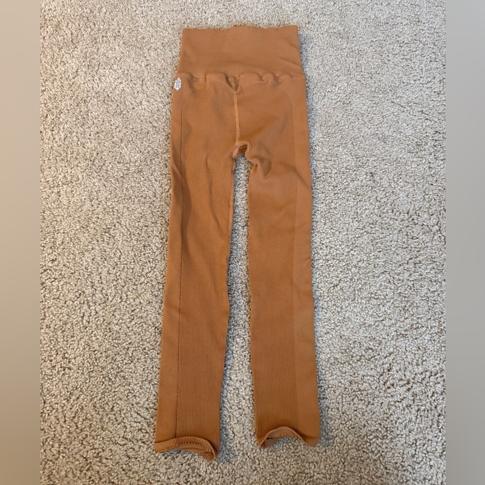 FP Movement by Free People Ribbed High-Rise Leggings in Rust